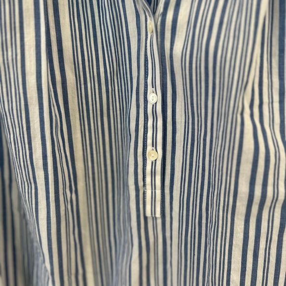 Nili Lotan Blue and White Striped Button Down Shirt 100% Cotton - Picture 9 of 10